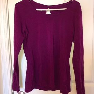 Purple Long- Sleeve athletic cotton shirt